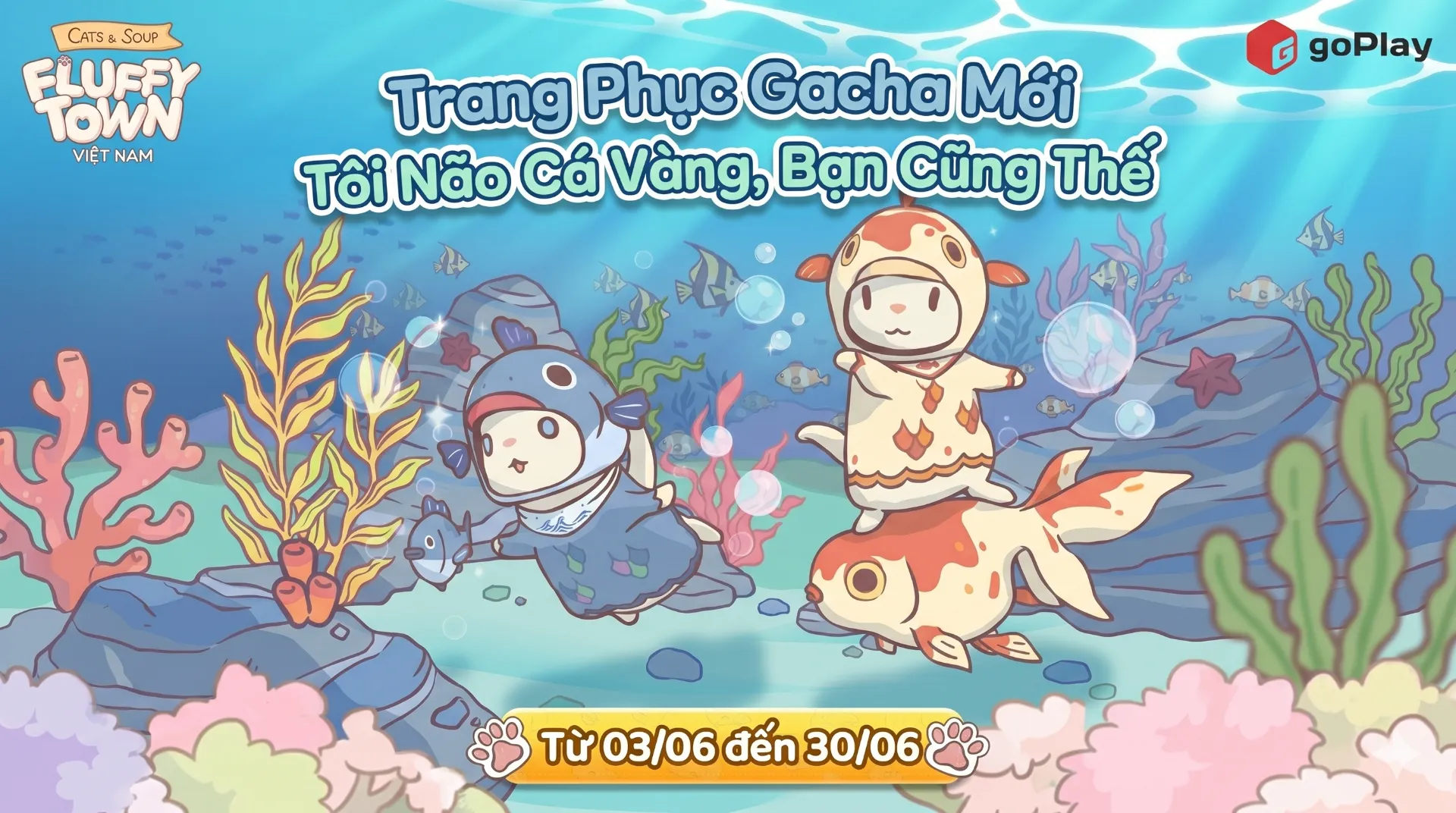 TRANG PHỤC GACHA MỚI “NÃO CÁ VÀNG - MÈO CÁ QUẪY ĐUÔI”